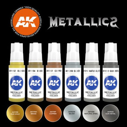 AK Interactive 3 Gen Sets Metallics