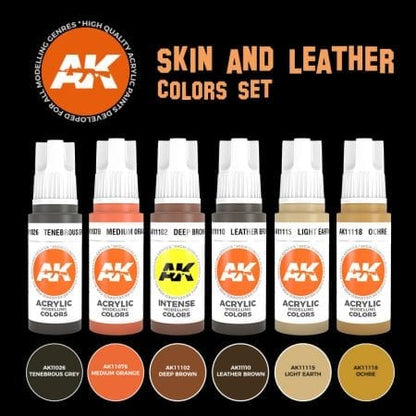 AK Interactive 3 Gen Sets Skin And Leather Colors
