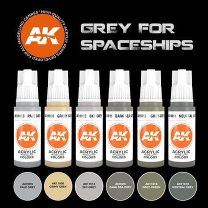 AK Interactive 3 Gen Sets Grey For Spaceships