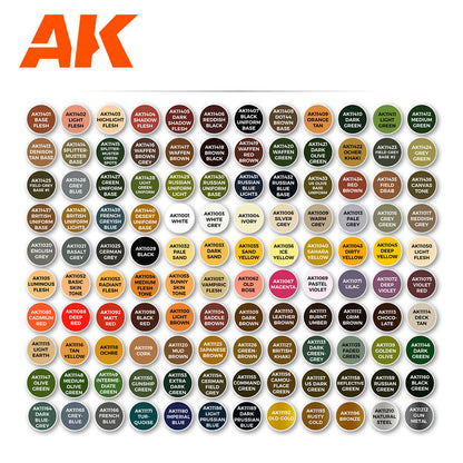 AK Interactive 3 Gen Acrylics Briefcase 120 Best Colours for Figures