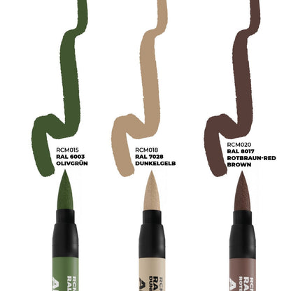AK Interactive RC Markers Late German Afv Camo Colors Set 3 Real Colors Markers