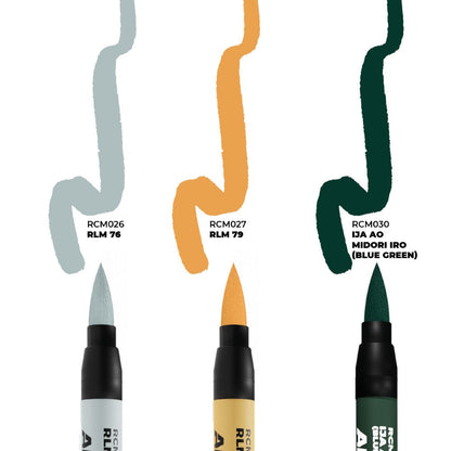 AK Interactive RC Markers Wwii Axis Aircraft Squiggle Camouflage Colors Set 3 RC Markers