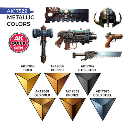 AK Interactive Quick Gen Metallics Set