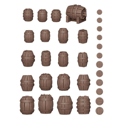 AK Interactive Basing Bits Wood Barrels 32 Pieces