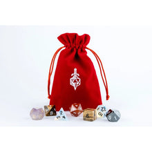 Fanroll: Small Velvet Dice Bag: Red w/ Gold Satin