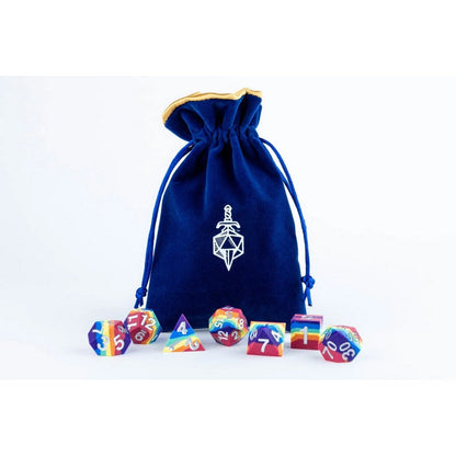 Fanroll: Small Velvet Dice Bag: Purple w/ Gold Satin