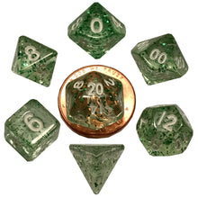 Fanroll: 10mm Mini Polyhedral Dice set: Ethereal Green