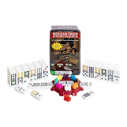 Family Traditions Mexican Train Dominoes Board Game