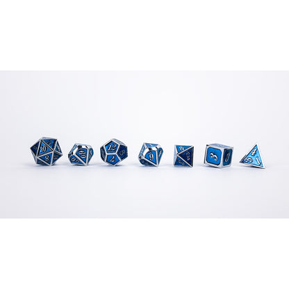 LPG Dice RPG Set Serif Blue/Silver