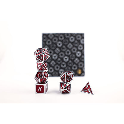 LPG Dice RPG Set Serif Red/Silver