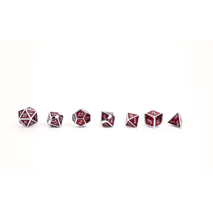 LPG Dice RPG Set Serif Red/Silver