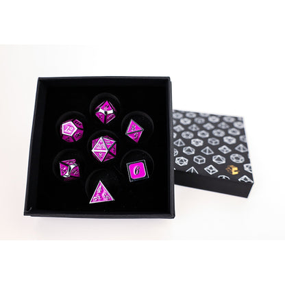 LPG Dice RPG Set Serif Purple/Silver
