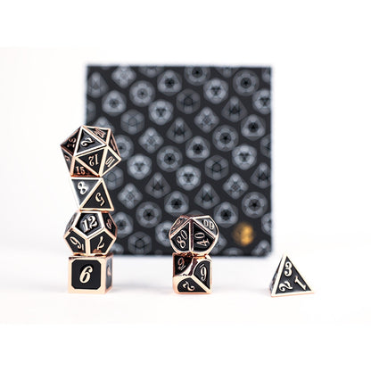 LPG Dice RPG Set Serif Black/Brass