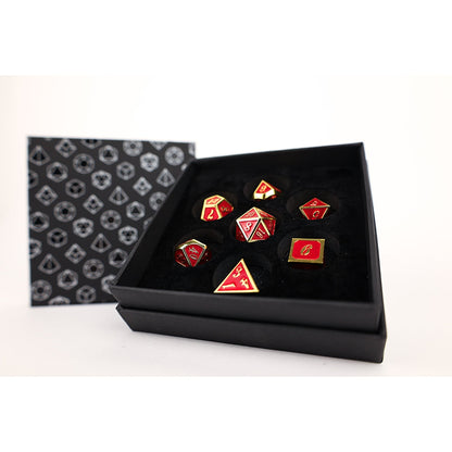 LPG Dice RPG Set Serif Red/Gold