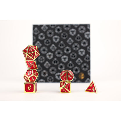 LPG Dice RPG Set Serif Red/Gold