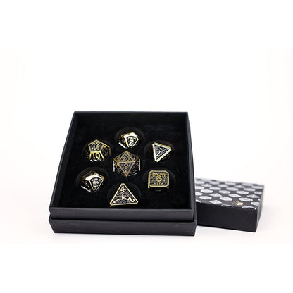 LPG Dice RPG Set Draco Bright Black/Gold