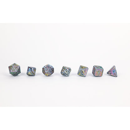 LPG Dice RPG Set Draco Bright Rainbow/Silver