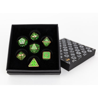 LPG Dice RPG Set Draco Bright Green/Brass
