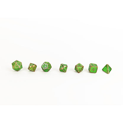 LPG Dice RPG Set Draco Bright Green/Brass