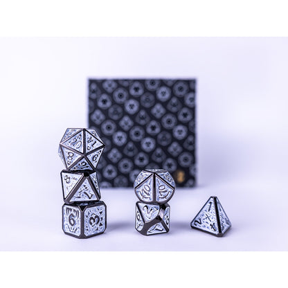 LPG Dice RPG Set Draco Dark Light Blue/Silver