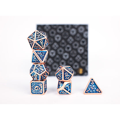 LPG Dice RPG Set Draco Dark Blue/Brass