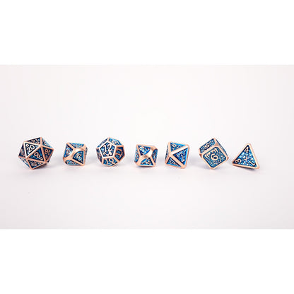 LPG Dice RPG Set Draco Dark Blue/Brass