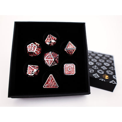 LPG Dice RPG Set Draco Dark Red/Silver