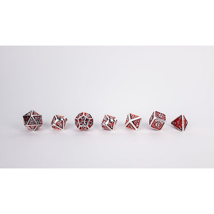 LPG Dice RPG Set Draco Dark Red/Silver