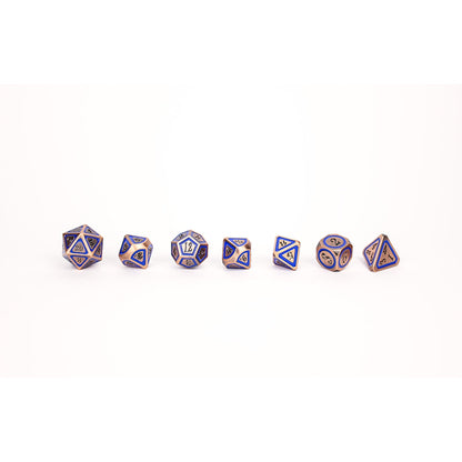 LPG Dice RPG Set Concentric Blue/Black/Brass