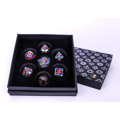 LPG Dice RPG Set Leadlight 4 Colour/Silver