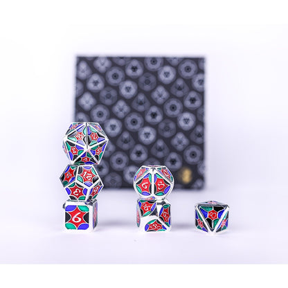 LPG Dice RPG Set Leadlight 4 Colour/Silver