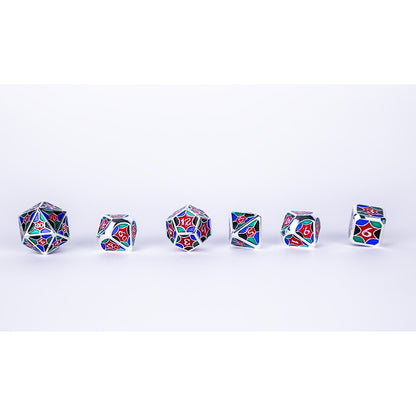LPG Dice RPG Set Leadlight 4 Colour/Silver