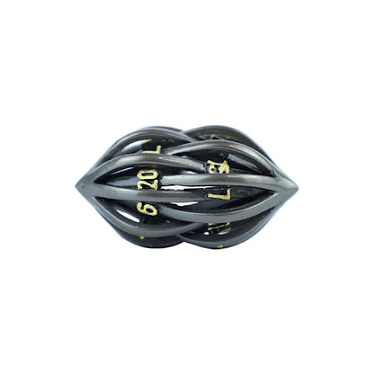 LPG Dice RPG Set Hollow Elliptic Black and Gold