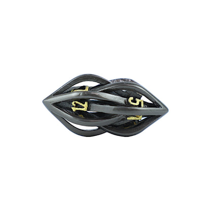 LPG Dice RPG Set Hollow Elliptic Black and Gold