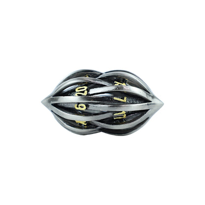 LPG Dice RPG Set Hollow Elliptic Chrome and Gold