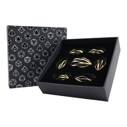 LPG Dice RPG Set Hollow Elliptic Tarnished Gold