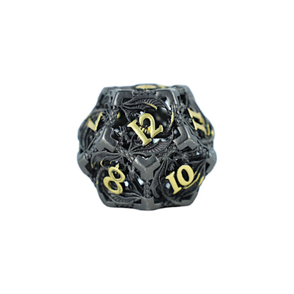 LPG Dice RPG Set Hollow Dragon Black and Gold