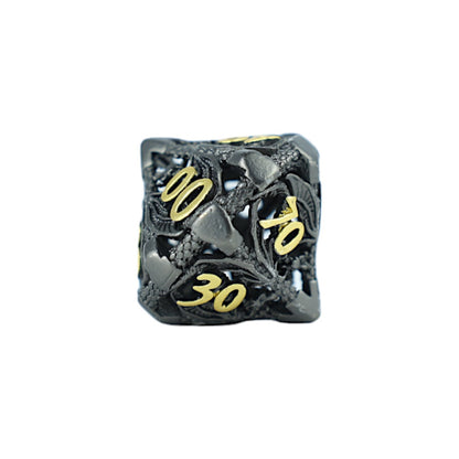 LPG Dice RPG Set Hollow Dragon Black and Gold