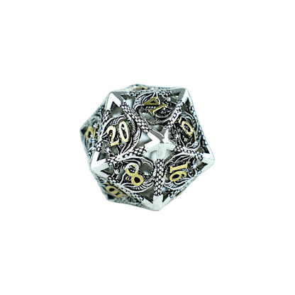 LPG Dice RPG Set Hollow Dragon Chrome and Gold