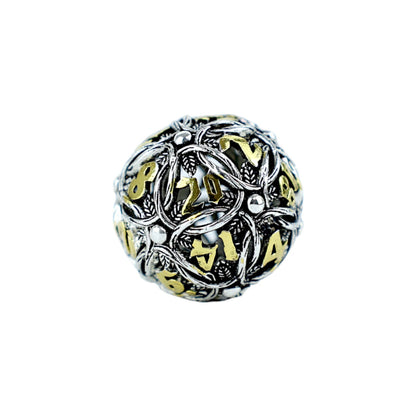 LPG Dice RPG Set Hollow Vines Chrome and Gold