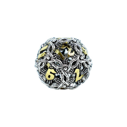 LPG Dice RPG Set Hollow Vines Chrome and Gold