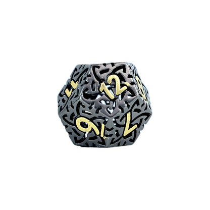 LPG Dice RPG Set Hollow Celtic Black and Gold