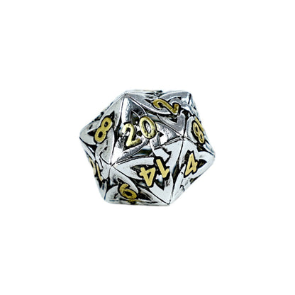 LPG Dice RPG Set Hollow Celtic Chrome and Gold