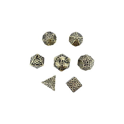 LPG Dice RPG Set Hollow Celtic Tarnished Gold