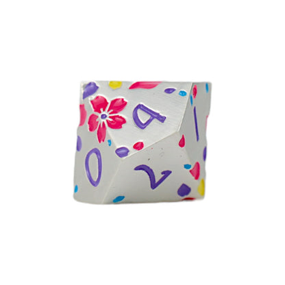 LPG Dice RPG Set Inscripted Sakura Pastel White