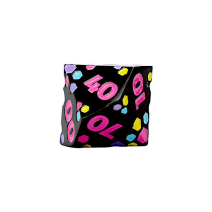 LPG Dice RPG Set Inscripted Hex Pastel Black
