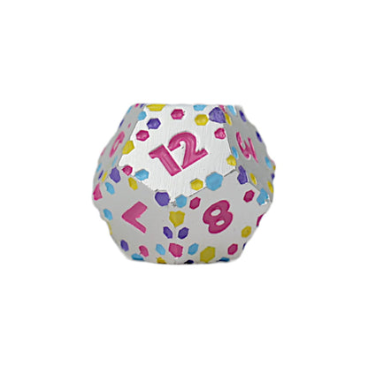 LPG Dice RPG Set Inscripted Hex Pastel White