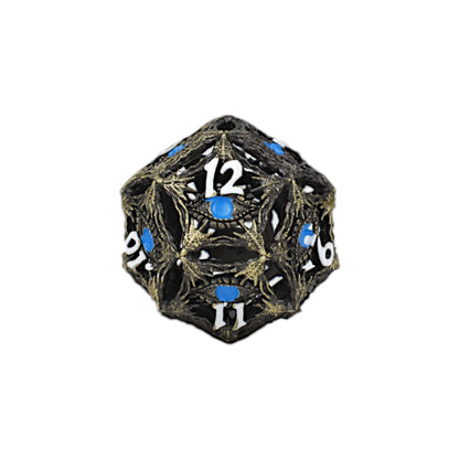 LPG Dice Dragon Eye Dice Set Tarnished Gold/Blue
