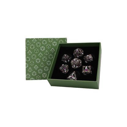 LPG Dice Dragon Eye Dice Set Tarnished Gold/Purple