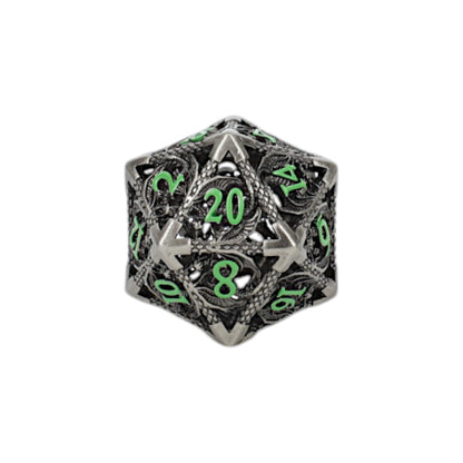 LPG Dice Dragon Hollow Dice Set Metal/Green